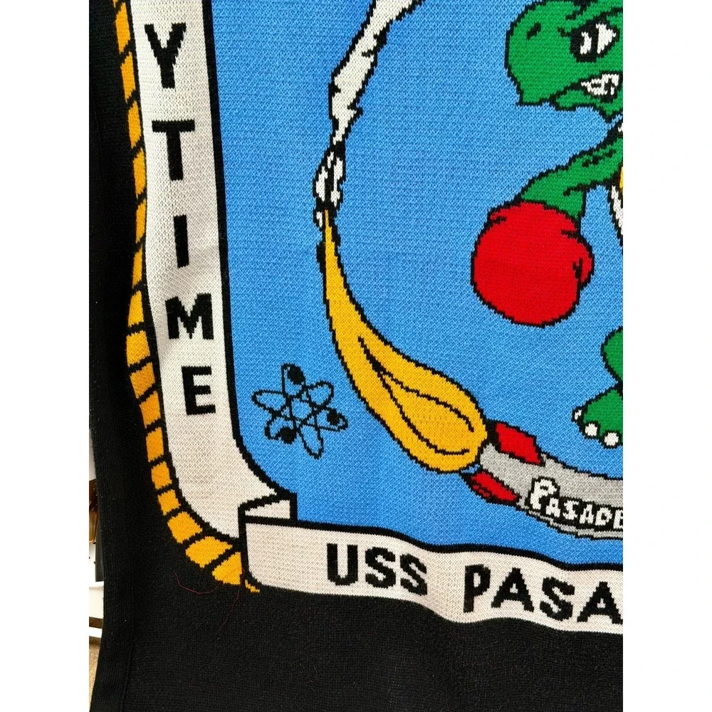 Navy USS Pasadena (SSN 752)‎ Emblem Blanket Birmingham Knitting Co Vintage